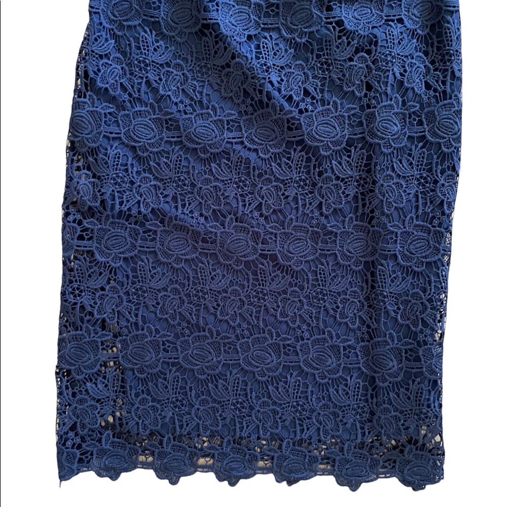 Nanette Lepore Lace Asymmetric One-Shoulder Cocktail Dress Navy Size 4 - Picture 7 of 9